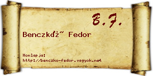 Benczkó Fedor névjegykártya